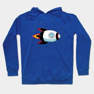 Goldfish Rocket ship and stars Hoodie